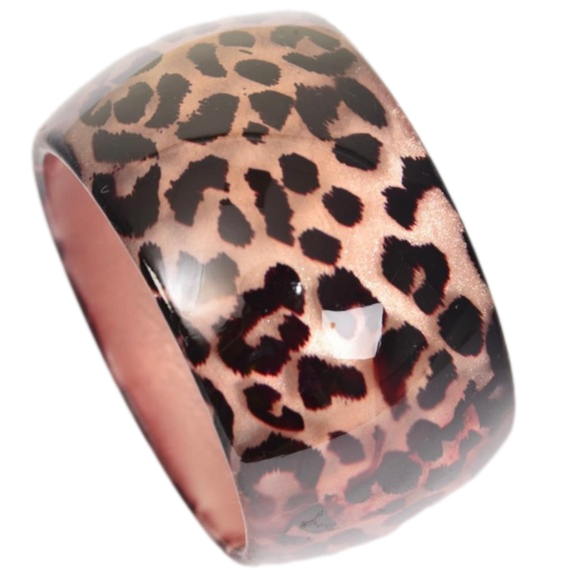 Jewelry - Leopard Animal Print Wide Bangle Bracelet Jewelry